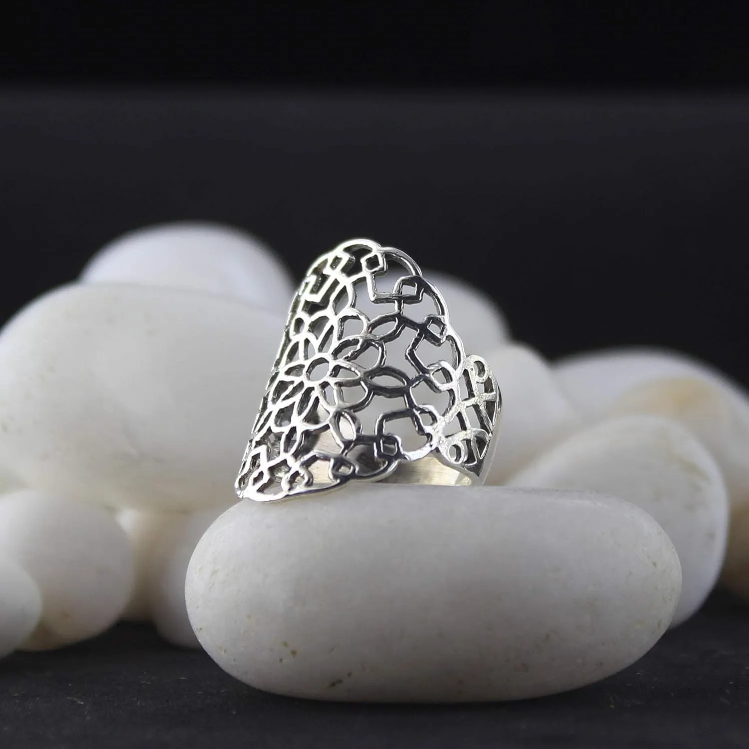 Floral Filigree 925 Sterling Silver Ring