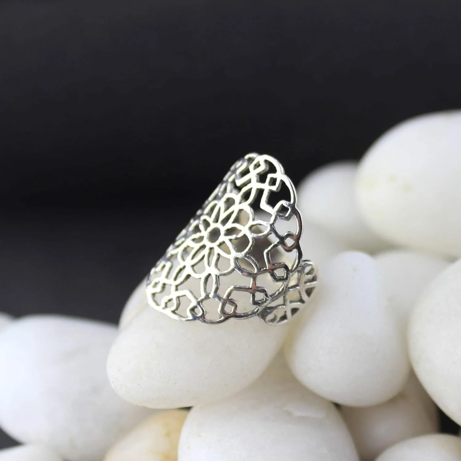 Floral Filigree 925 Sterling Silver Ring