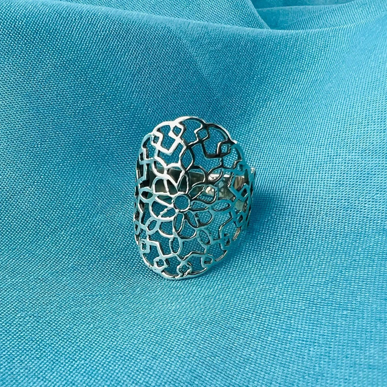 Floral Filigree 925 Sterling Silver Ring
