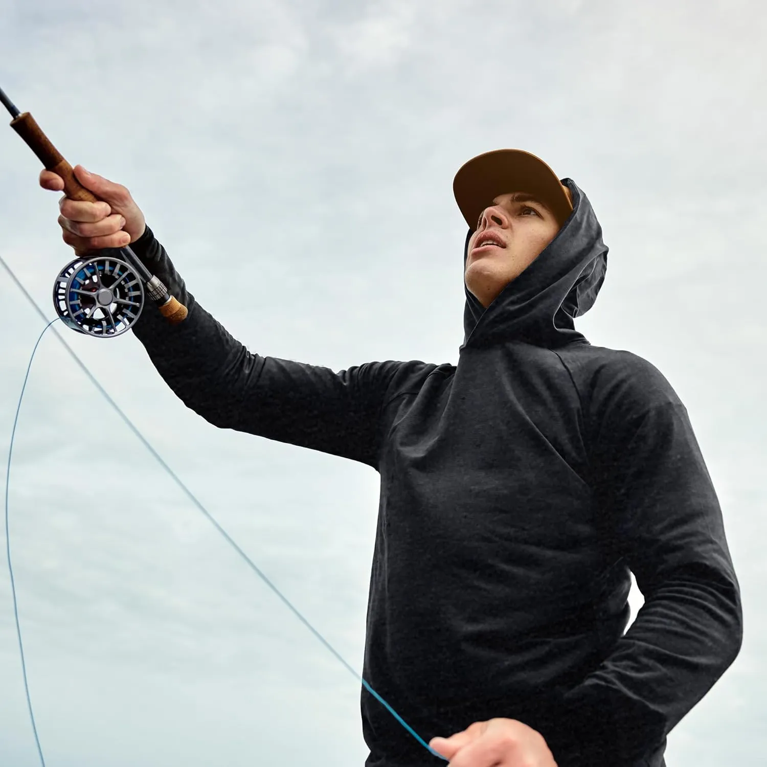 Free Fly Men's Flex Hoodie - Bamboo Viscose Sun Hoodie UPF 50  Sun Protection, Men's Pullover Hooded Shirts