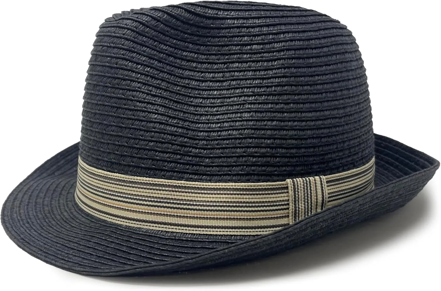Funky Junque Straw Fedora Hat Beach Summer Short Brim Packable Sun Trilby Unisex UPF 50 
