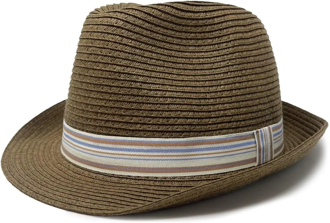 Funky Junque Straw Fedora Hat Beach Summer Short Brim Packable Sun Trilby Unisex UPF 50 