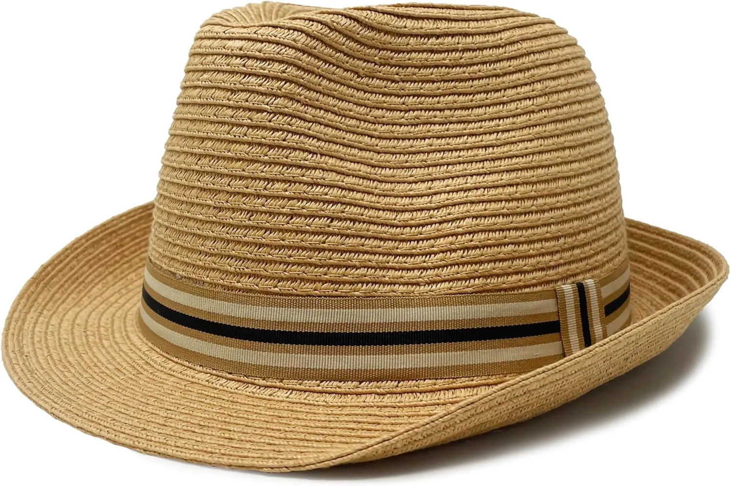 Funky Junque Straw Fedora Hat Beach Summer Short Brim Packable Sun Trilby Unisex UPF 50 
