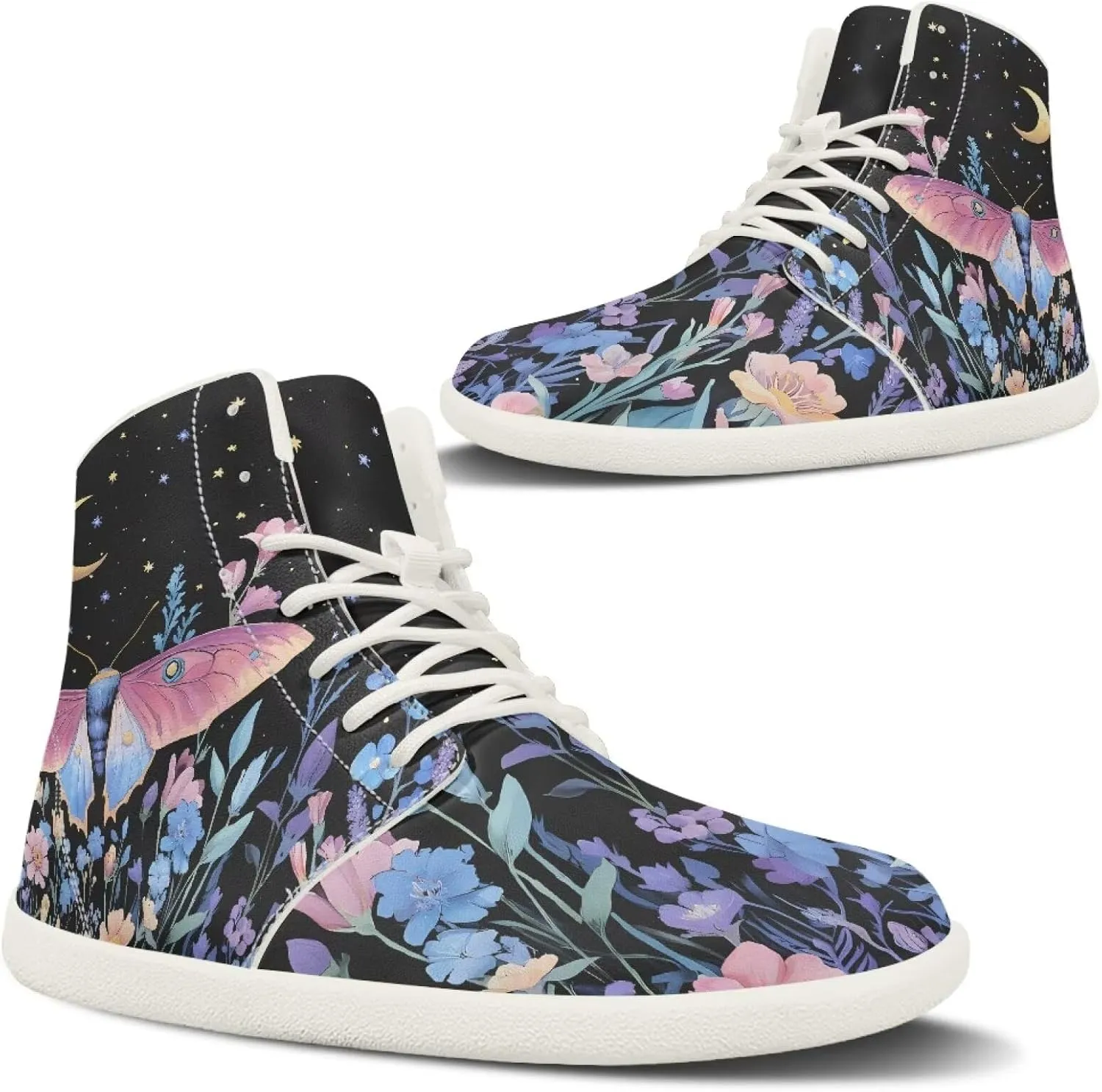 Fuxowvby Women's Minimalist Barefoot Shoes | Wide Wide Toe Box Fashion Sneaker | Zero Drop Tennis Workout Walking Hiking Running Sneaker US 6-13.5