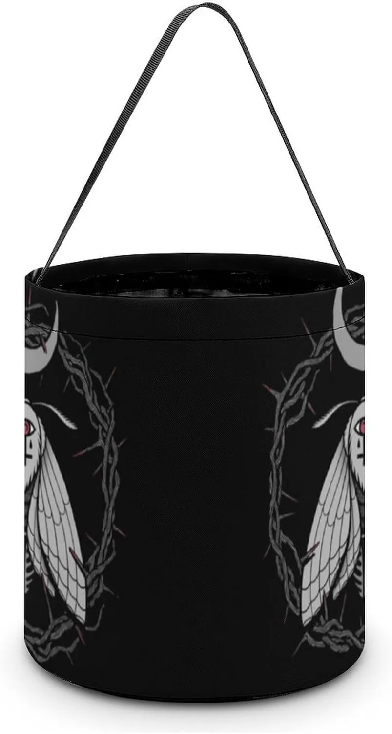 Gothic Moth Occult Funny Easter Egg Bags Trick-o-r-Treat Tote Bag Reusable Bucket Storage Basket Handbag Party Novelty