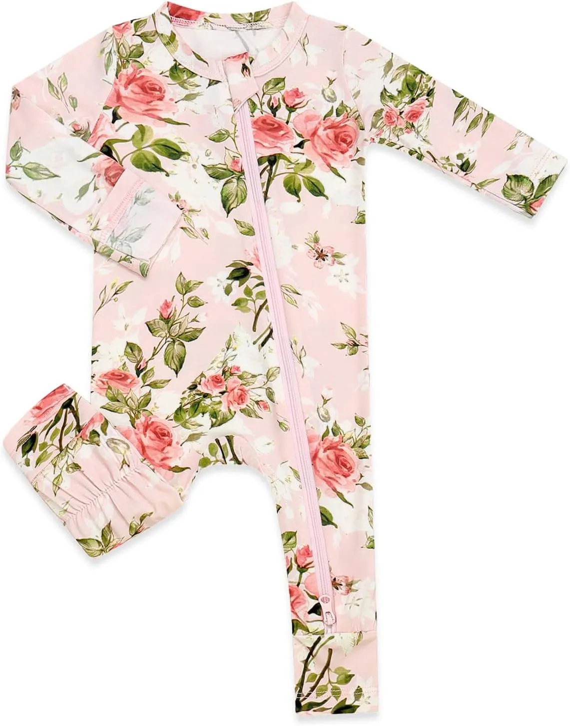 HAPIU Unisex Rayon Made from Bamboo Baby Rompers with Cuffs, 2 Way Zipper YKK, Footless Pajamas Jumpsuit
