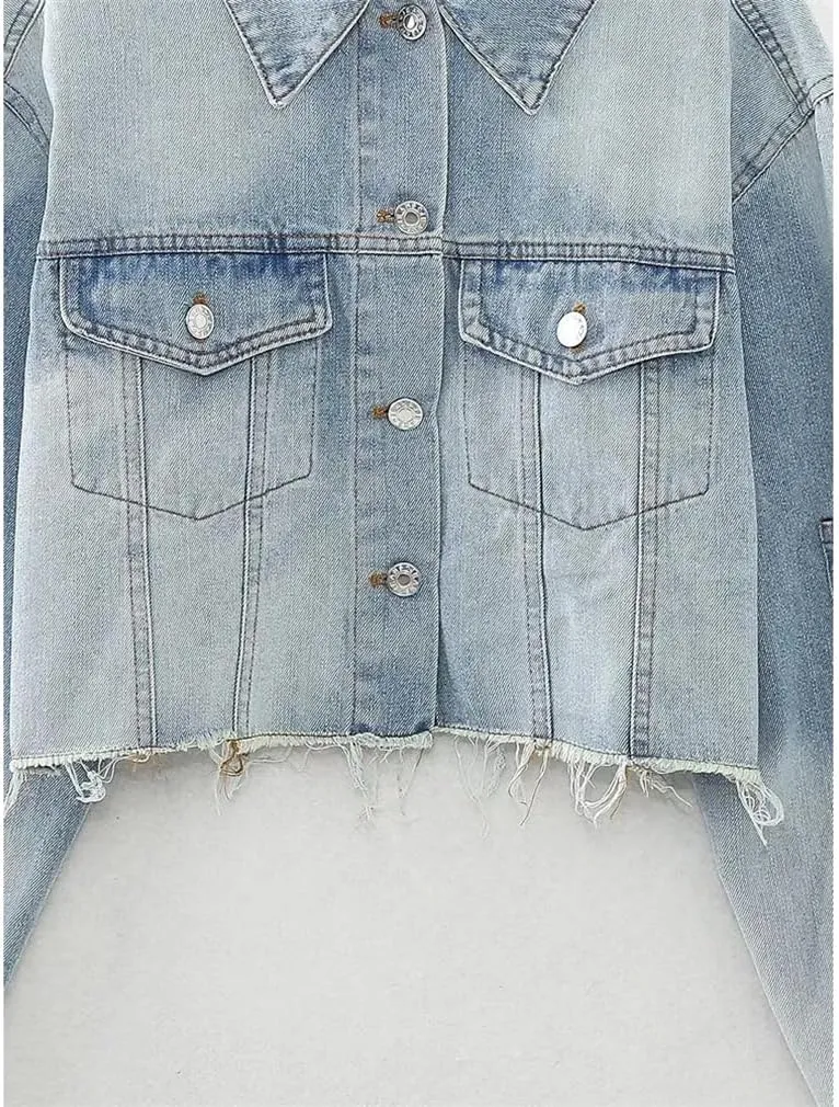 Hdhdeueh Denim Jackets For Womens Coats Single Breasted Pockets Turn-Down Collar Long Sleeve Jean Jacket