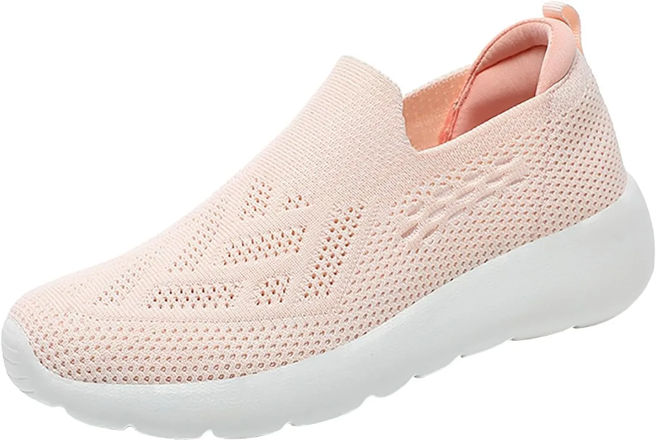 High Heel Sneakers for Women - Breathable Slip-On Wedge Shoes with Foam Cushioning (6.5 UK Soft red)