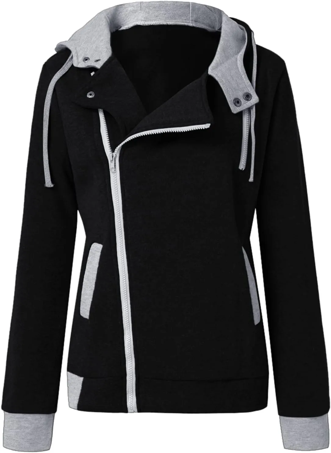 hlysgo Zip Up Hoodies for Women Fall Fashion Fleece Hooded Sweatshirts Jackets Short Hoodie Outwear with Pockets