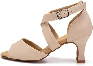 HROYL Women Latin Ballroom Dance Shoes Salsa Tango Low Heel Performence Dancing Shoes,FT095