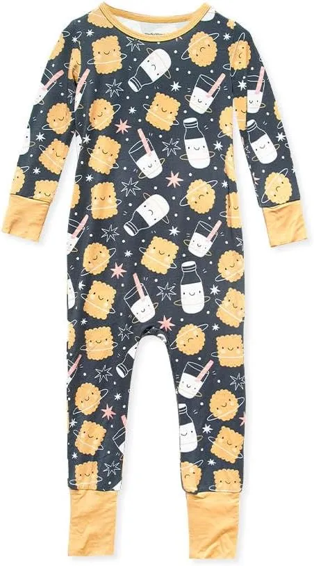 HUGH & HONEY SnugFlex Romper, Bamboo Viscose, Baby and Toddler Pajamas, No Zip with Convertible Hands and Feet Coverage