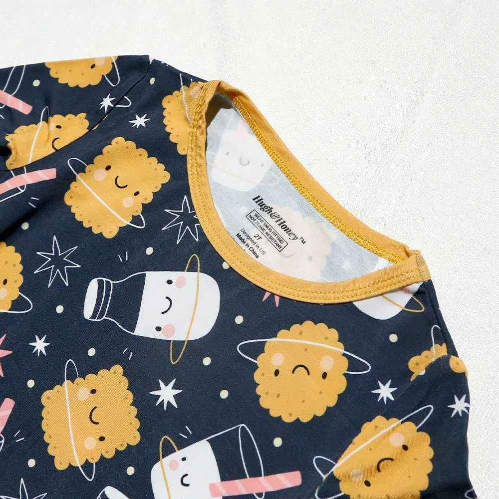 HUGH & HONEY SnugFlex Romper, Bamboo Viscose, Baby and Toddler Pajamas, No Zip with Convertible Hands and Feet Coverage