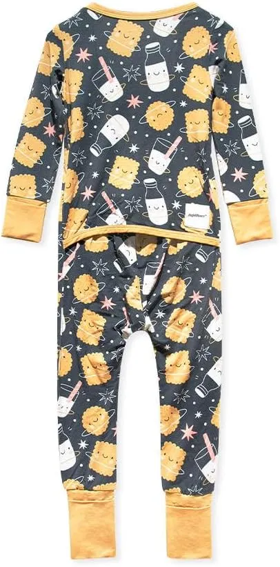 HUGH & HONEY SnugFlex Romper, Bamboo Viscose, Baby and Toddler Pajamas, No Zip with Convertible Hands and Feet Coverage