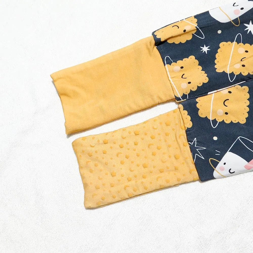 HUGH & HONEY SnugFlex Romper, Bamboo Viscose, Baby and Toddler Pajamas, No Zip with Convertible Hands and Feet Coverage