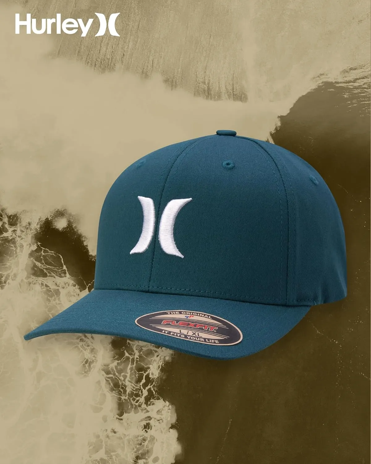 Hurley Mens Baseball Cap - Flexfit Fitted Baseball Caps for Men (Sizes: S-XL)