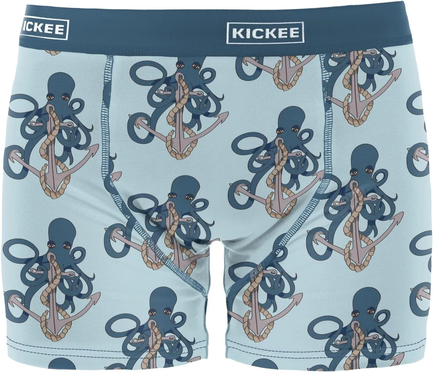 KICKEE Mens Print Boxer Brief Underwear Set of 2, Silky Soft Printed Briefs for Men, Lightweight and Breathable