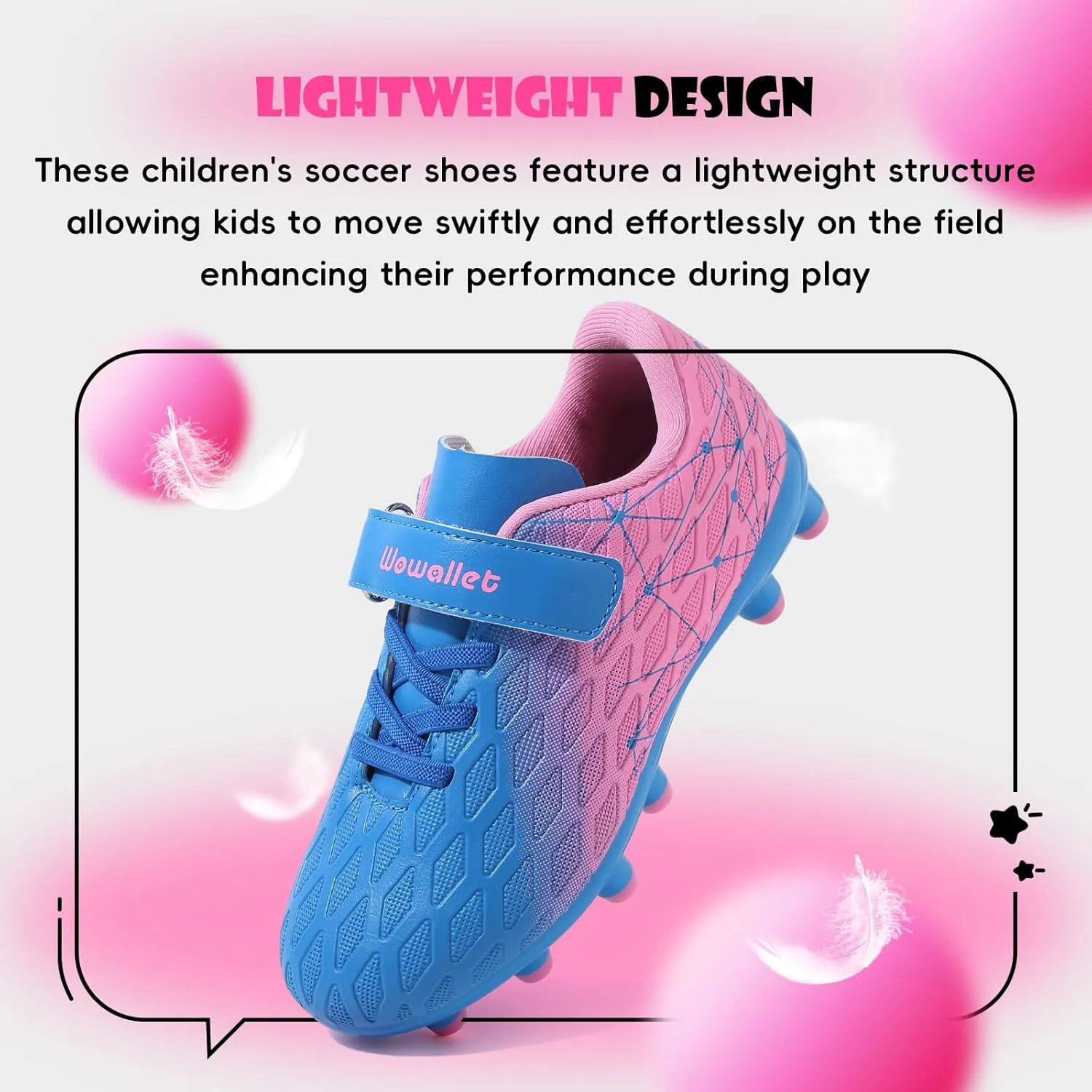 Kids Soccer Cleats Boys Girls Athletic Football Shoes for Unisex