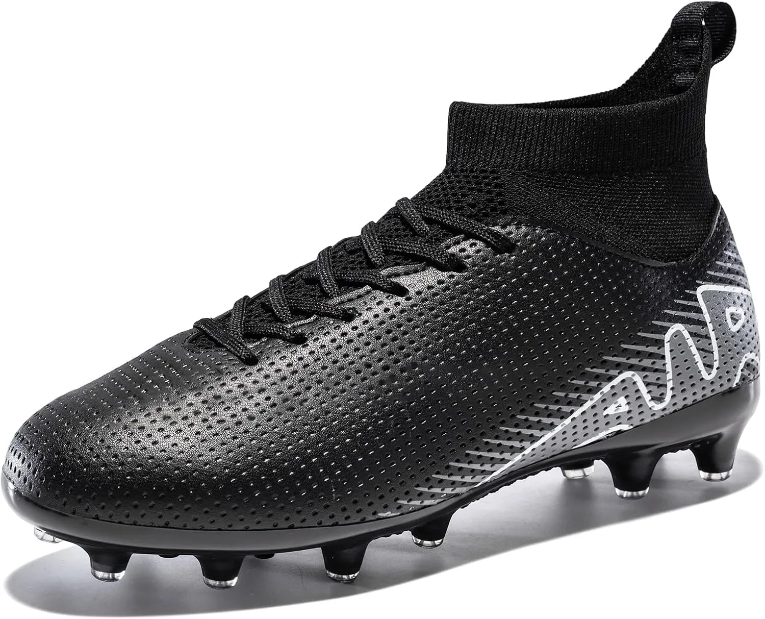 Kids Soccer Shoes-Firm Ground Soccer Cleats Boys Girls Athletic Outdoor Indoor