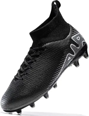 Kids Soccer Shoes-Firm Ground Soccer Cleats Boys Girls Athletic Outdoor Indoor