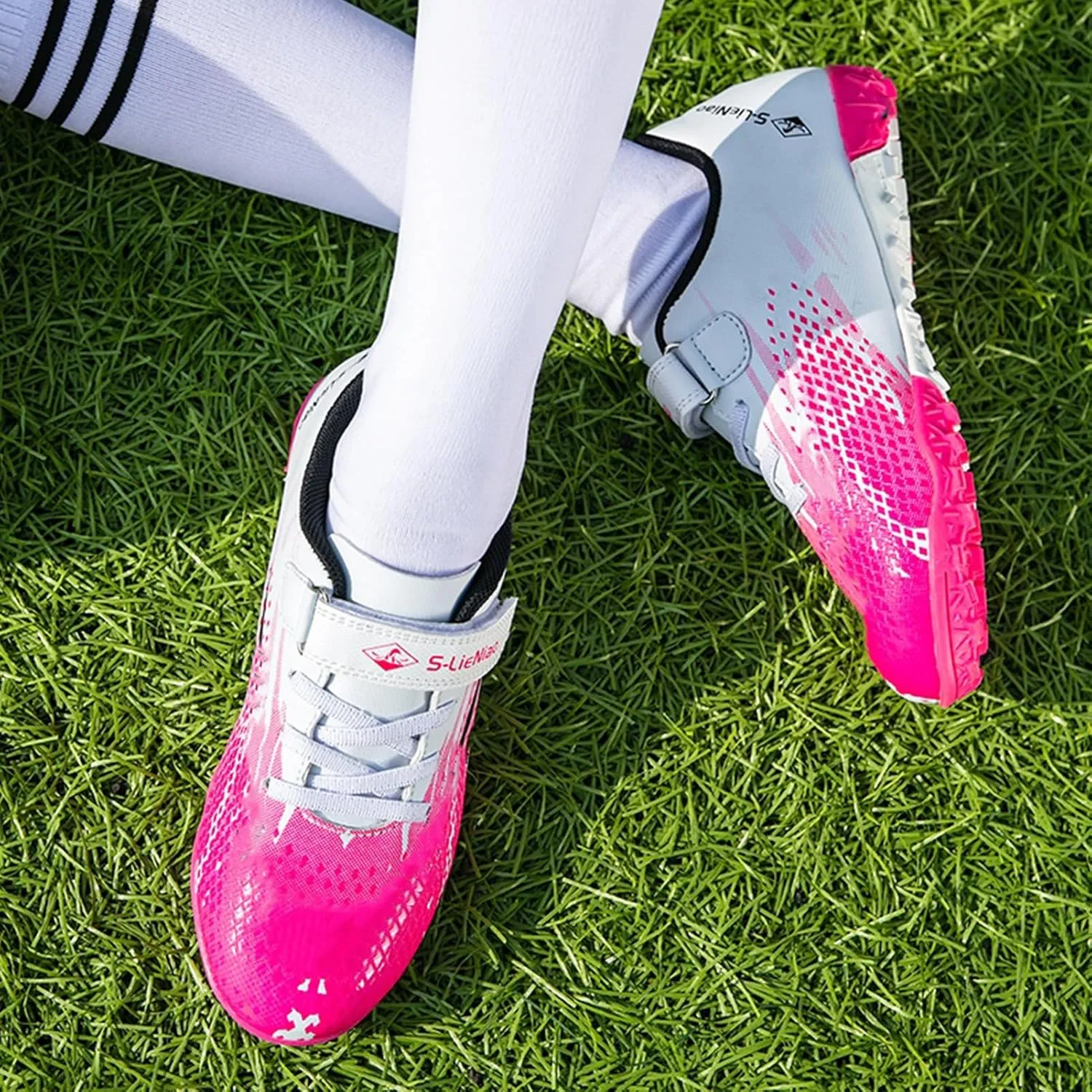 Kids Turf Soccer Shoes Boys Girls Youth Indoor Outdoor Soccer Cleats Football Shoes (Toddler/Little Kid/Big Kid)