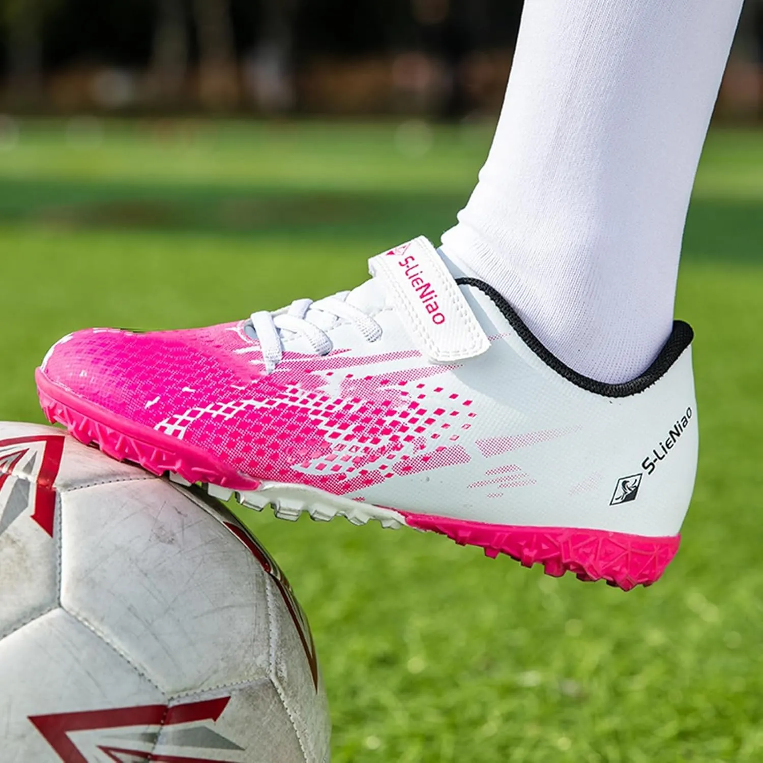 Kids Turf Soccer Shoes Boys Girls Youth Indoor Outdoor Soccer Cleats Football Shoes (Toddler/Little Kid/Big Kid)