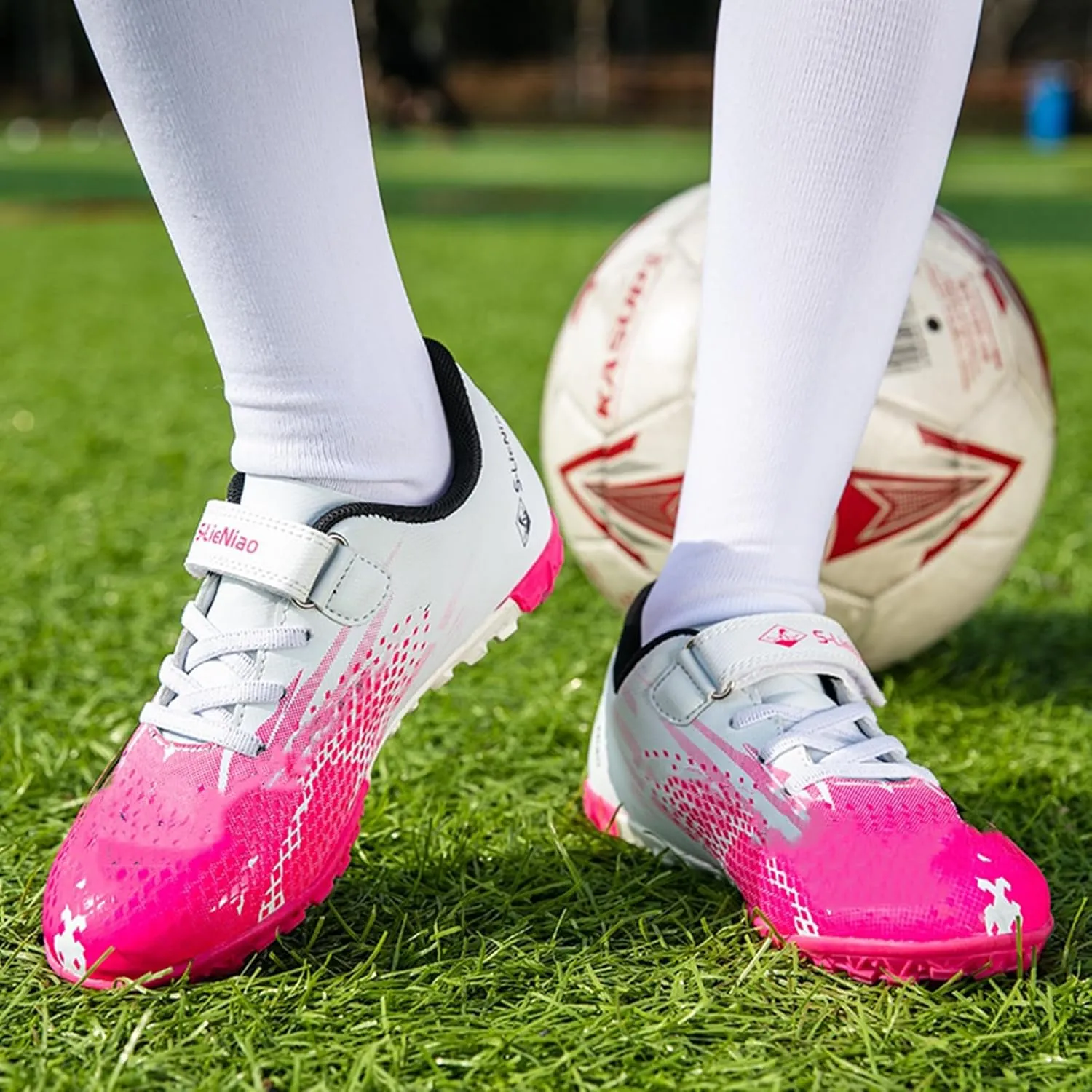 Kids Turf Soccer Shoes Boys Girls Youth Indoor Outdoor Soccer Cleats Football Shoes (Toddler/Little Kid/Big Kid)