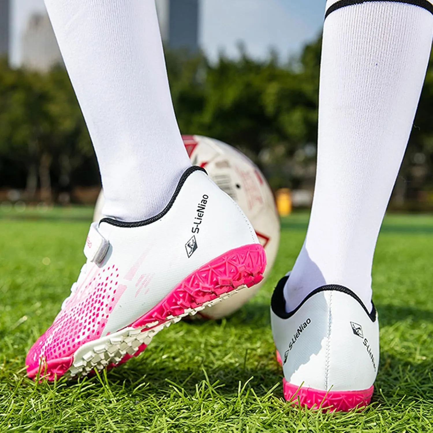 Kids Turf Soccer Shoes Boys Girls Youth Indoor Outdoor Soccer Cleats Football Shoes (Toddler/Little Kid/Big Kid)