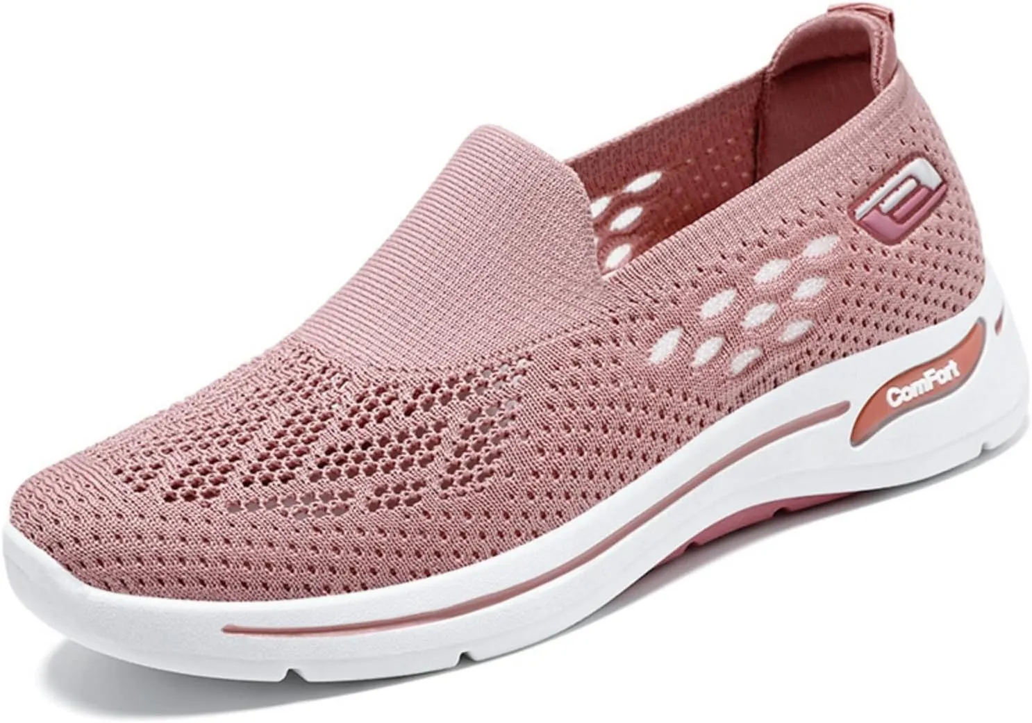 Kubbon Orthopedic Walking Shoes for Women Hands Free Slip-ons Go Walk Sneaker Woven Arch Support Breathable Soft Shoes Mesh Up Stretch Platform Sneakers