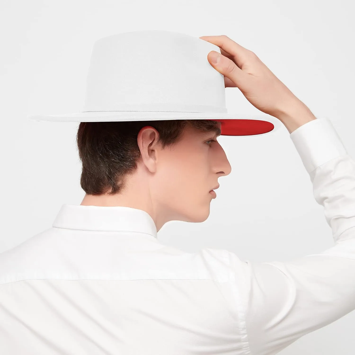 KUJUHA Women Men Wide Brim Fedora Hat