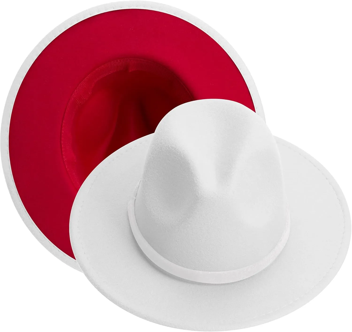 KUJUHA Women Men Wide Brim Fedora Hat