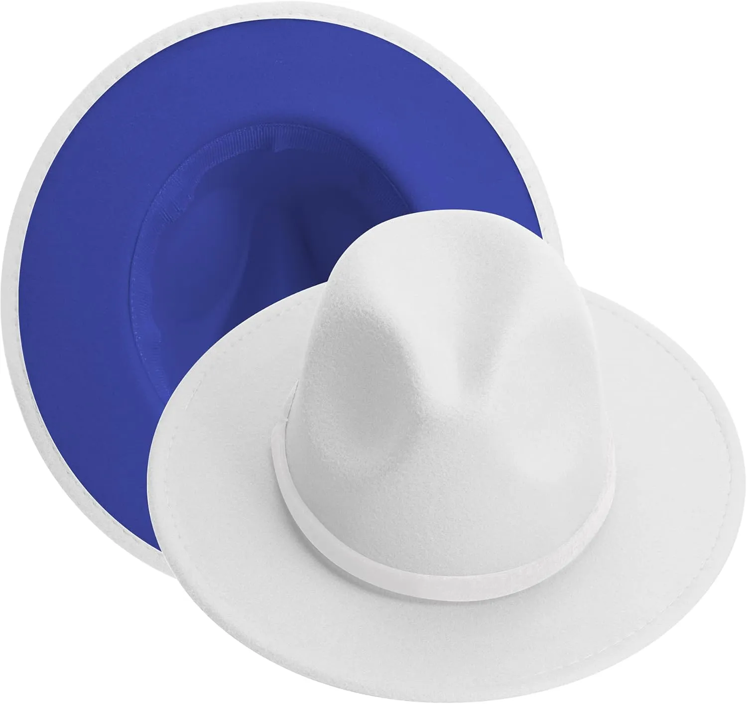 KUJUHA Women Men Wide Brim Fedora Hat