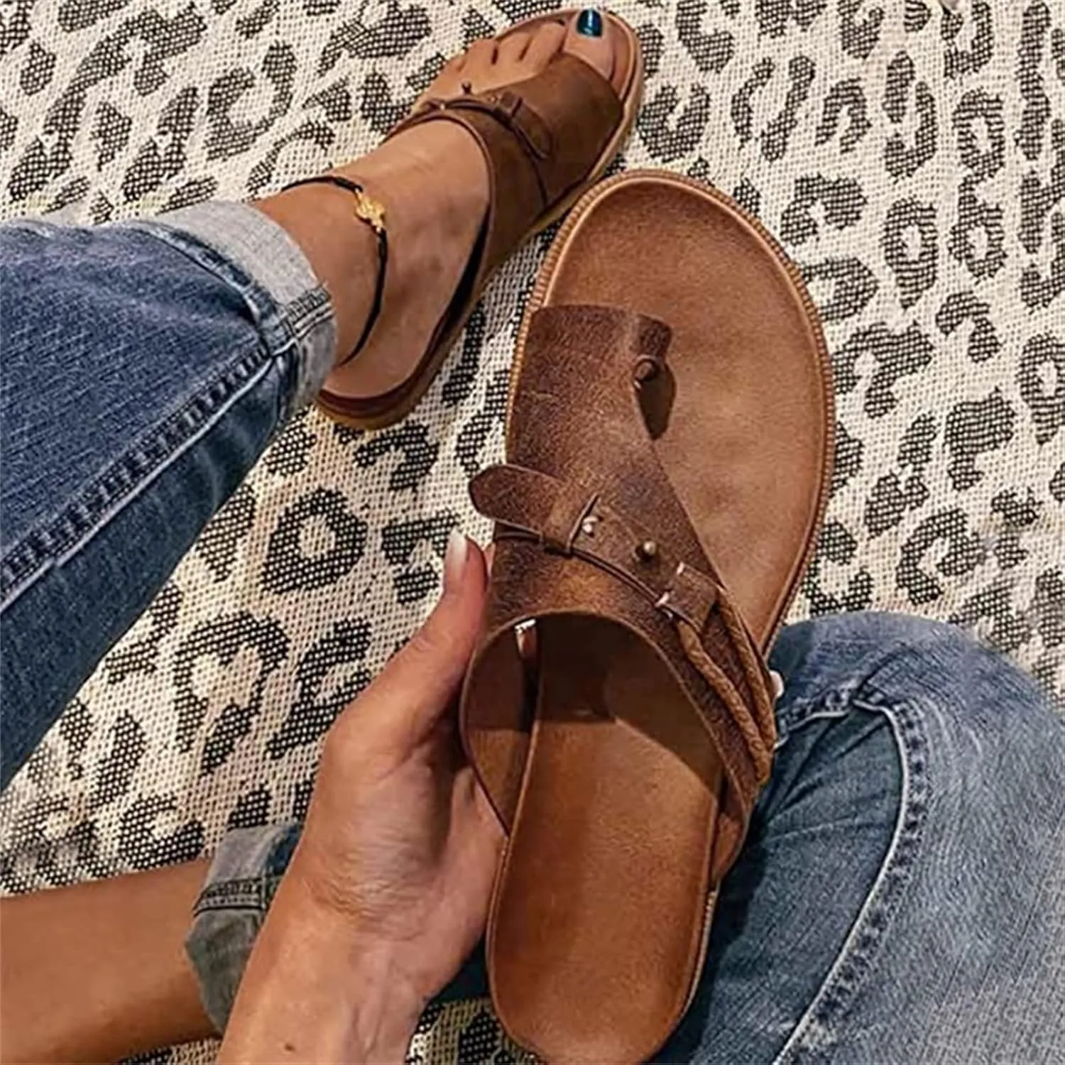 Ladmiple Orthopedic Sandals for Women 2023 Arch Support Anti-Slip Slippers Breathable Sandal Beach Roman Flip Flop Shoes