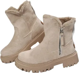 Ladmiple Trending Winter Boots For Women 2024 Casual Slip-on Warm Loafers Shoes Faux Fur-Lined Comfortable Snow Ankle Booties