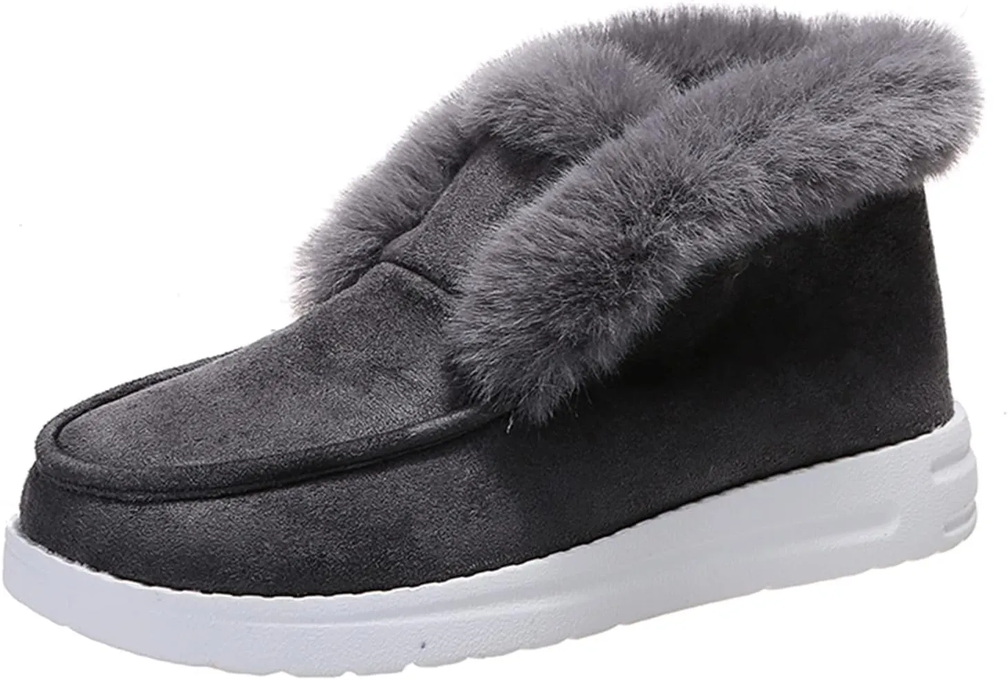 Ladmiple Winter Boots For Women Warm Fur Lined Snow Boots Outdoor Ankle Booties Slip On Comfortable Fashion Loafers Shoes