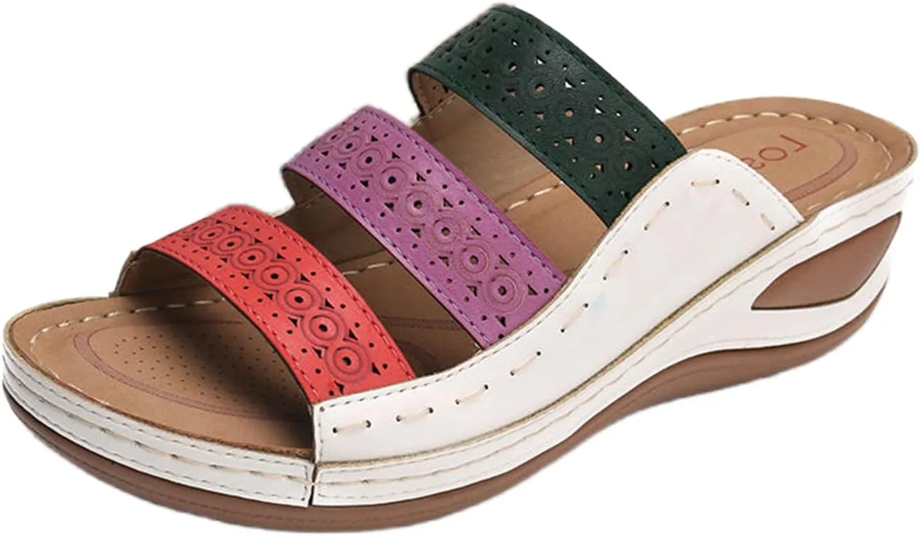 Ladmiple Womens Sandal 2023 Comfortable Summer Causal Flip Flop with Arch Support Beach Roman Open Toe Orthopedic Sandal