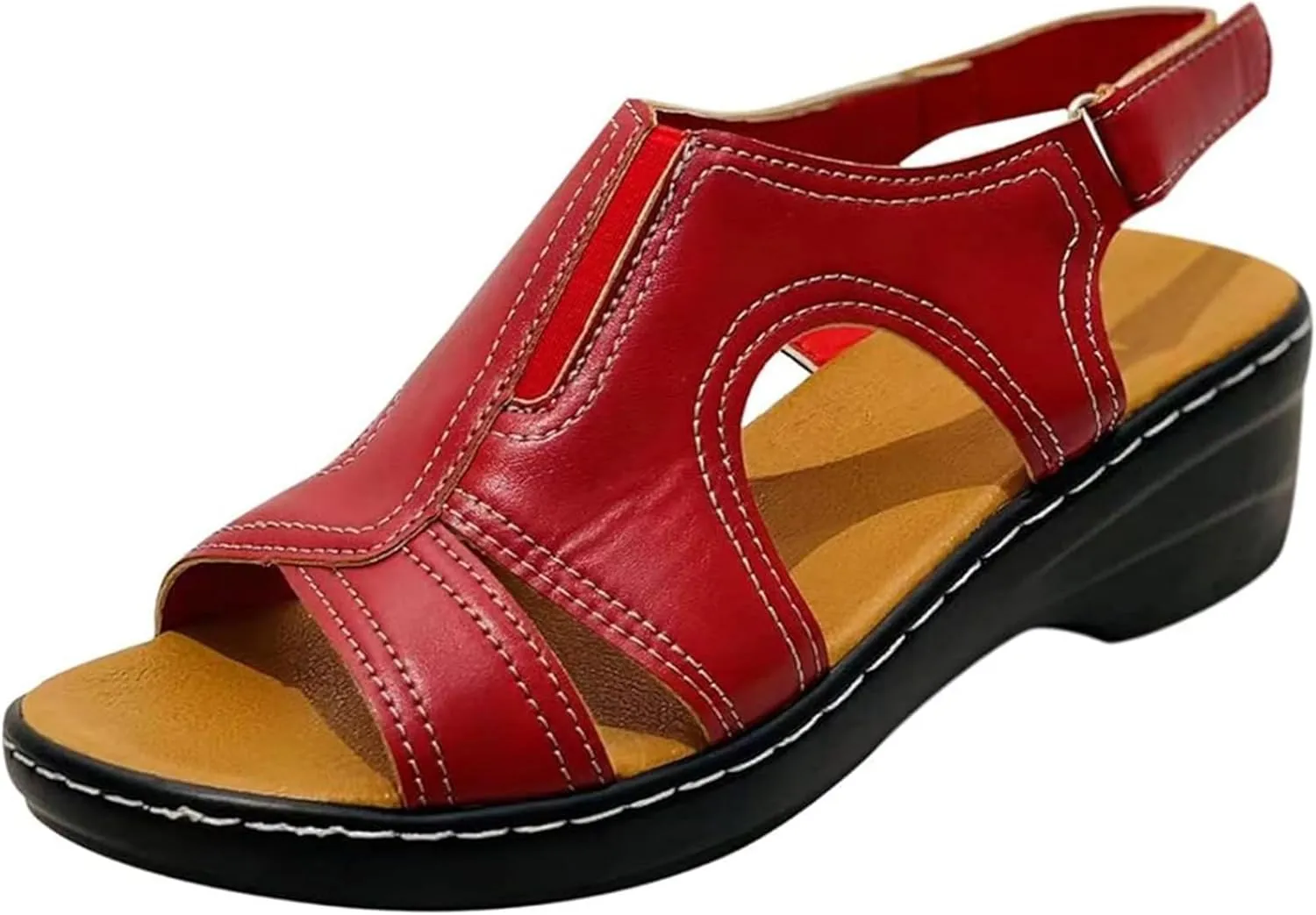 Ladmiple Womens Sandals Comfortable Dressy Wedge Heel Orthopedic Slippers Arch Support Summer Walking Orthotic Flip Flops