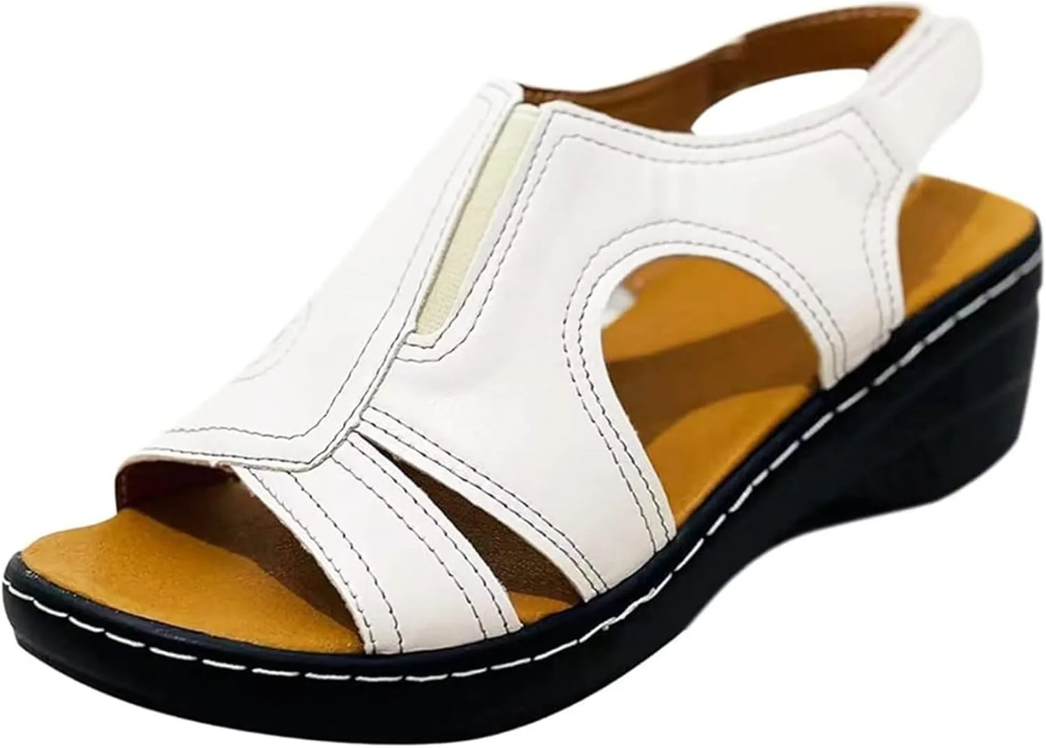 Ladmiple Womens Sandals Comfortable Dressy Wedge Heel Orthopedic Slippers Arch Support Summer Walking Orthotic Flip Flops