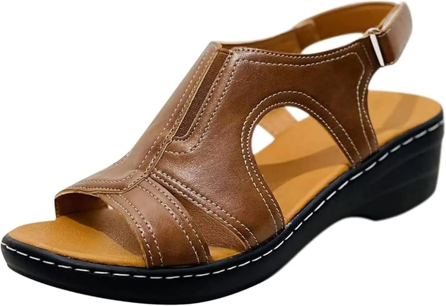 Ladmiple Womens Sandals Comfortable Dressy Wedge Heel Orthopedic Slippers Arch Support Summer Walking Orthotic Flip Flops