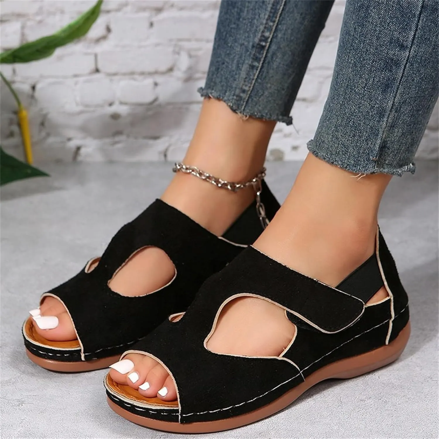Ladmiple Womens Sandals Comfortable Summer Causal Flip Flops Arch Support Beach Roman Open Toe Orthopedic Sandal Outdoor
