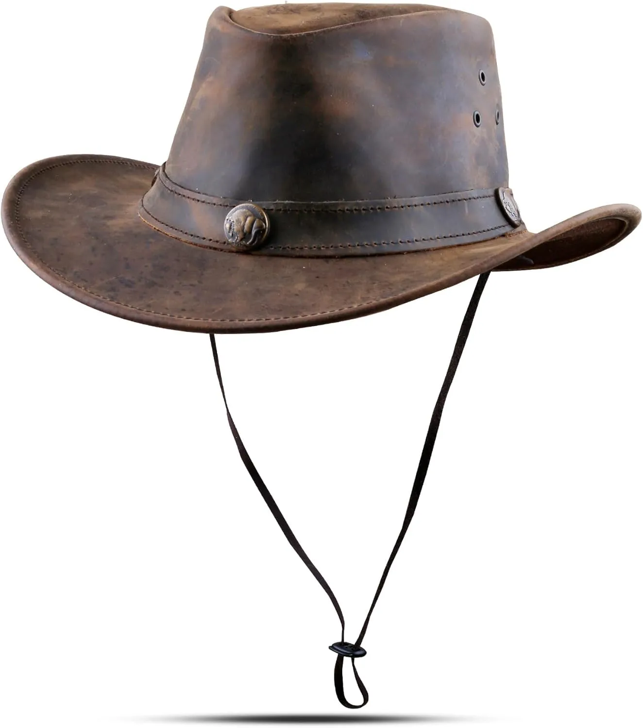 Leather Cowboy hat Shapeable into Outback hat, Australian Hats for Men & Women