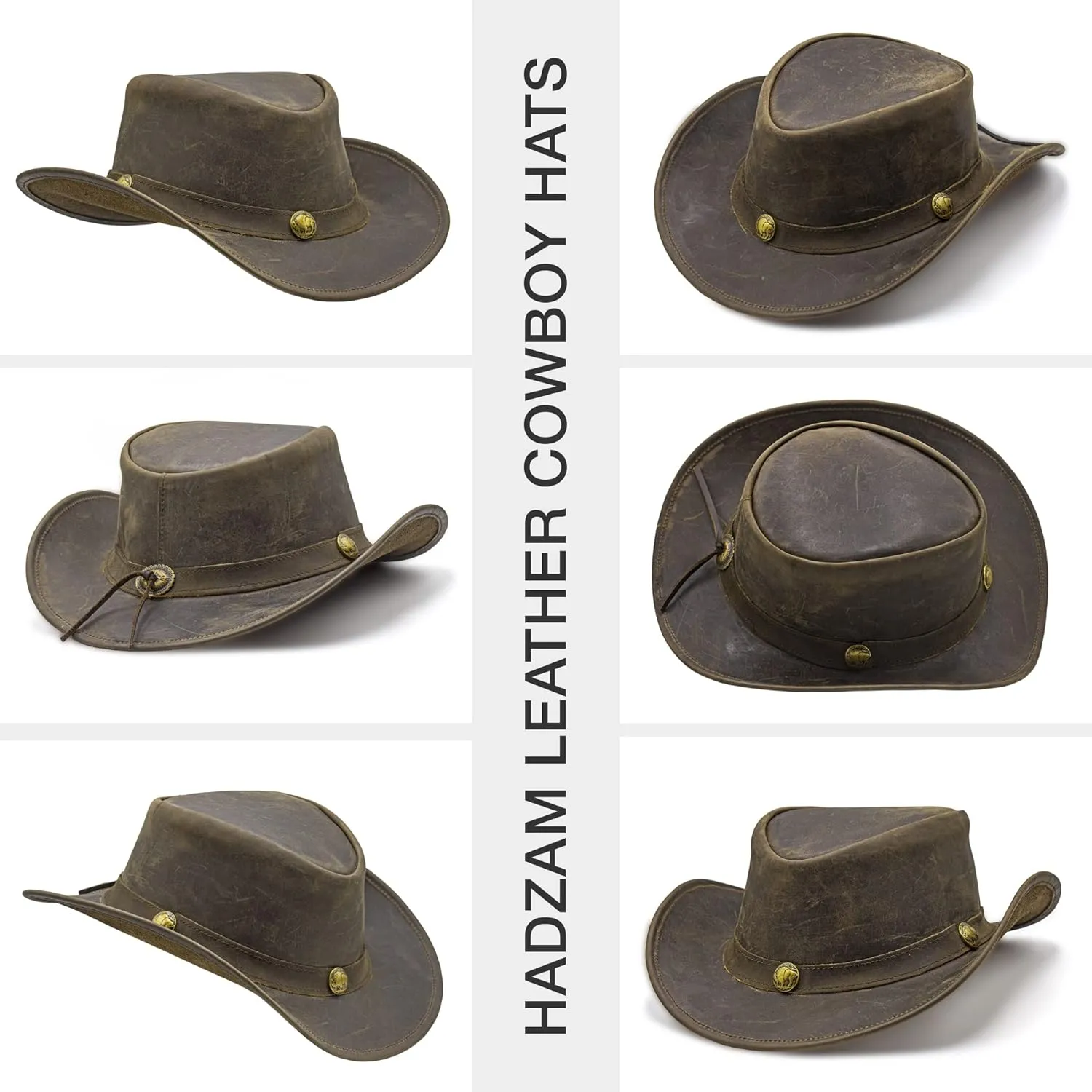 Leather Cowboy hat Shapeable into Outback hat, Australian Hats for Men & Women