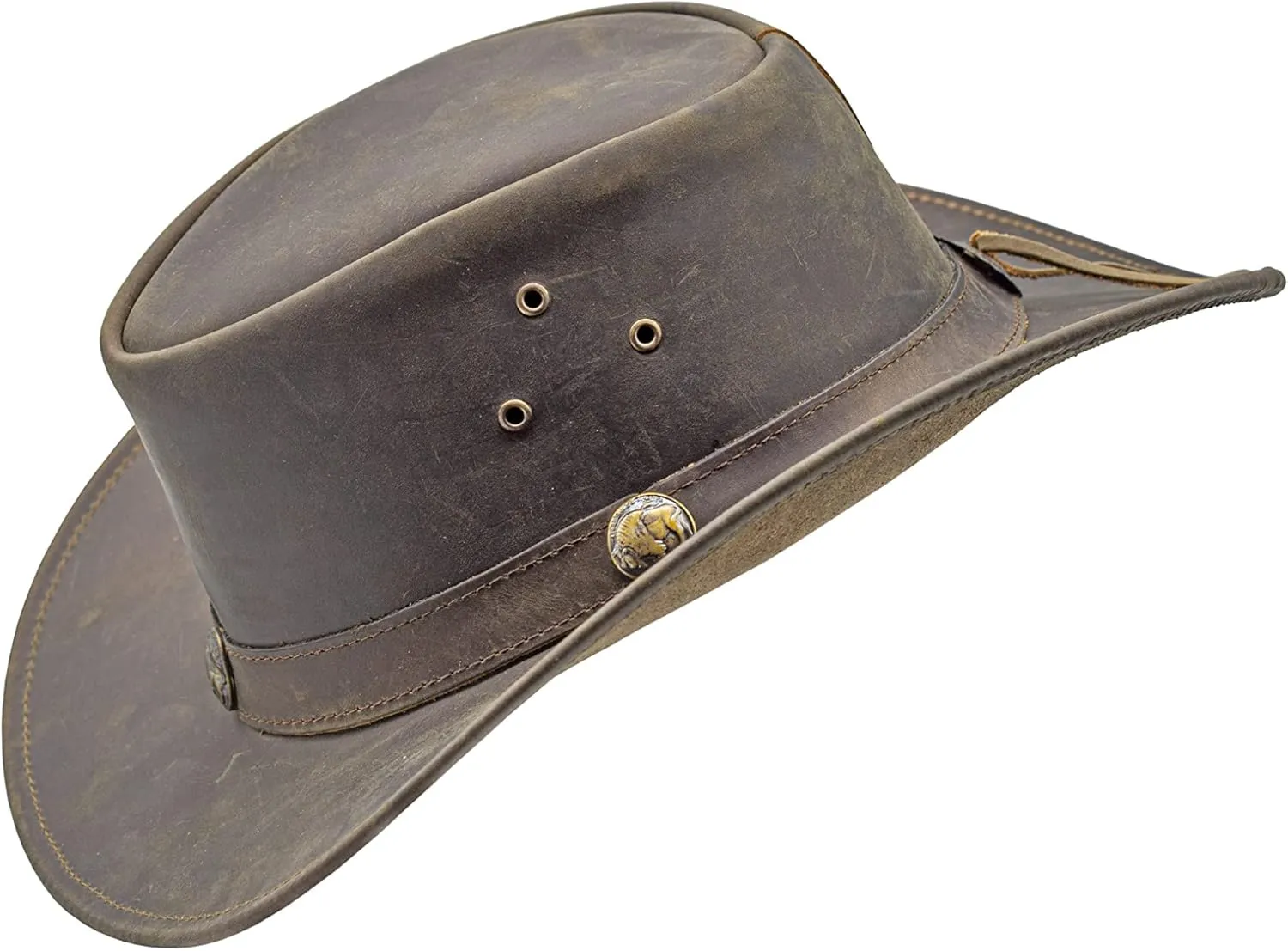 Leather Cowboy hat Shapeable into Outback hat, Australian Hats for Men & Women