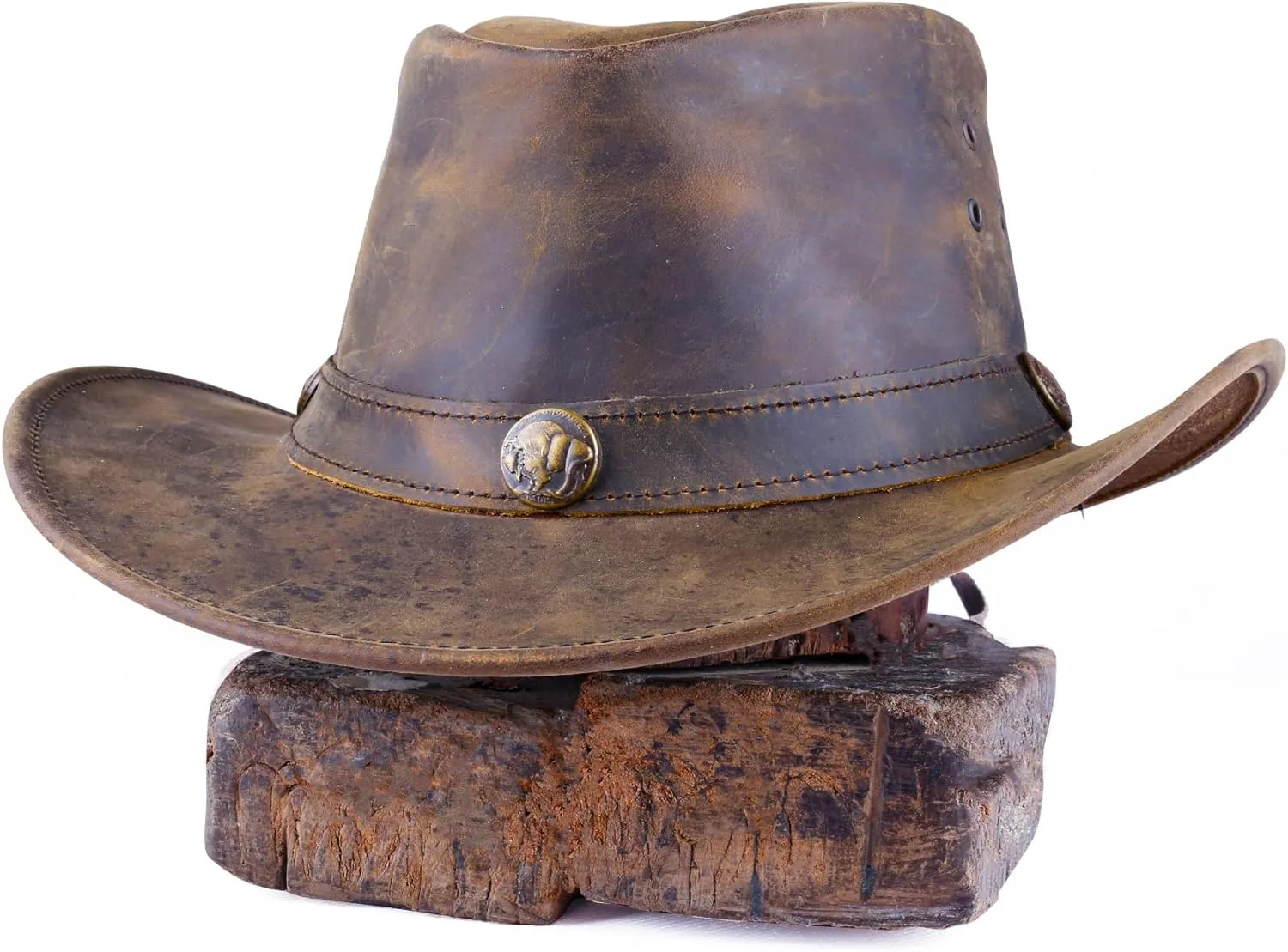 Leather Cowboy hat Shapeable into Outback hat, Australian Hats for Men & Women