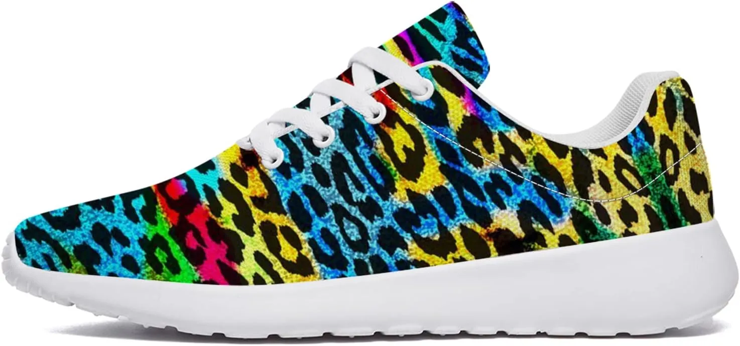 Leopard Cheetah Print Shoes Woman Tennis Shoes Athletic Running Shoes Soft Lightweight Walking Sneakers Gifts for Ladies Girls