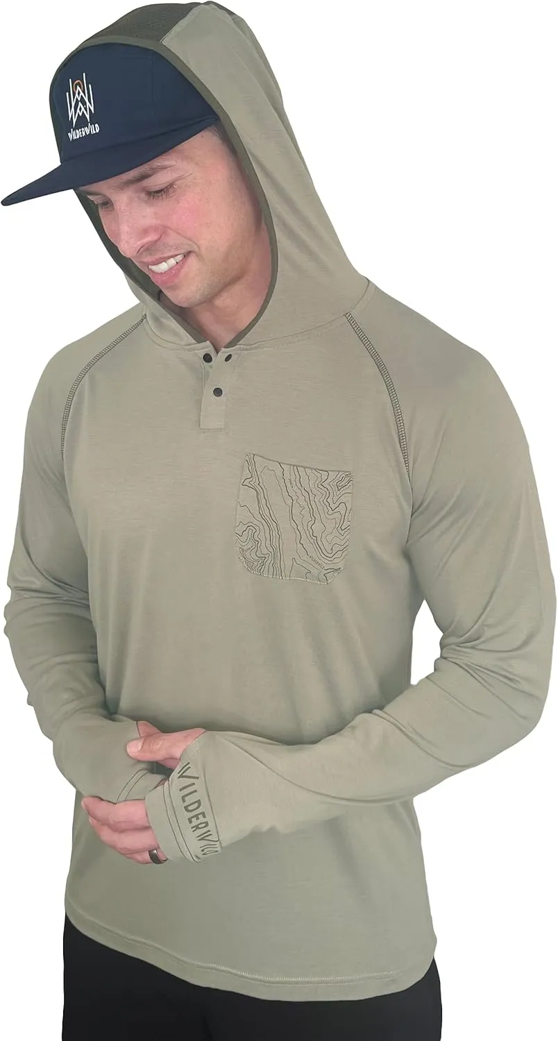 Lightweight Men's Hoodie | Bamboo Rayon Long Sleeve Sun Shirt | MTB Jersey