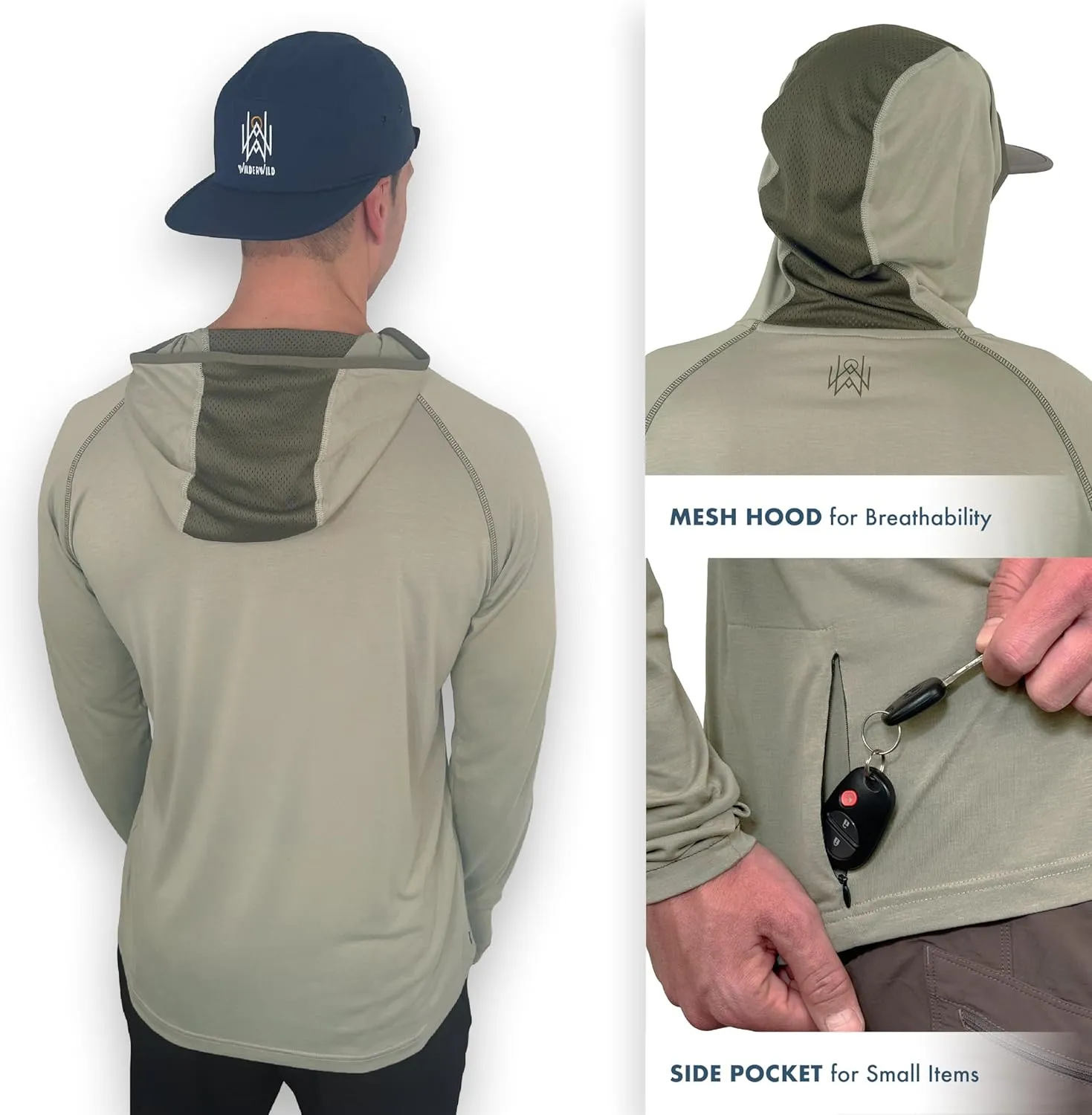 Lightweight Men's Hoodie | Bamboo Rayon Long Sleeve Sun Shirt | MTB Jersey