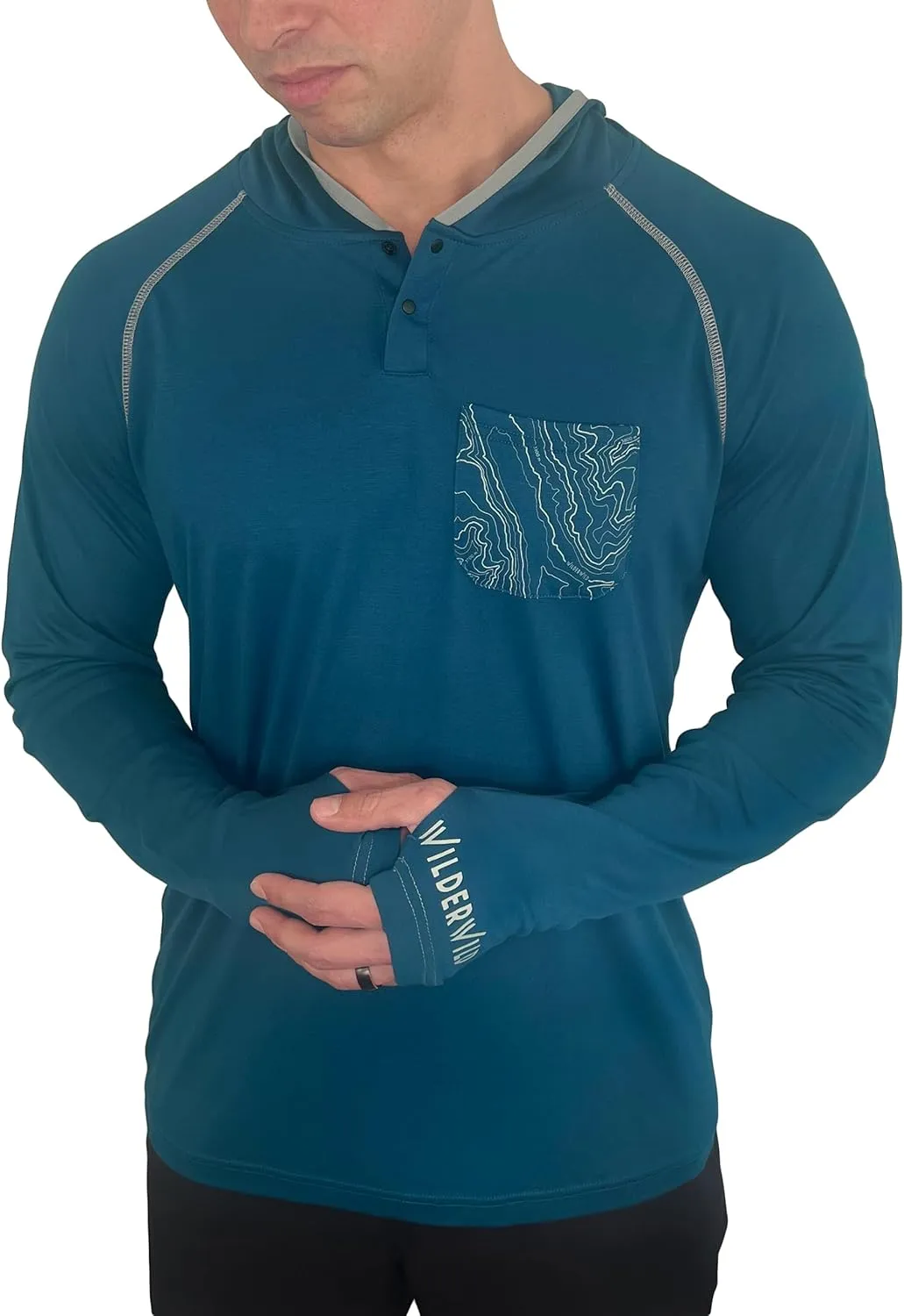 Lightweight Men's Hoodie | Bamboo Rayon Long Sleeve Sun Shirt | MTB Jersey