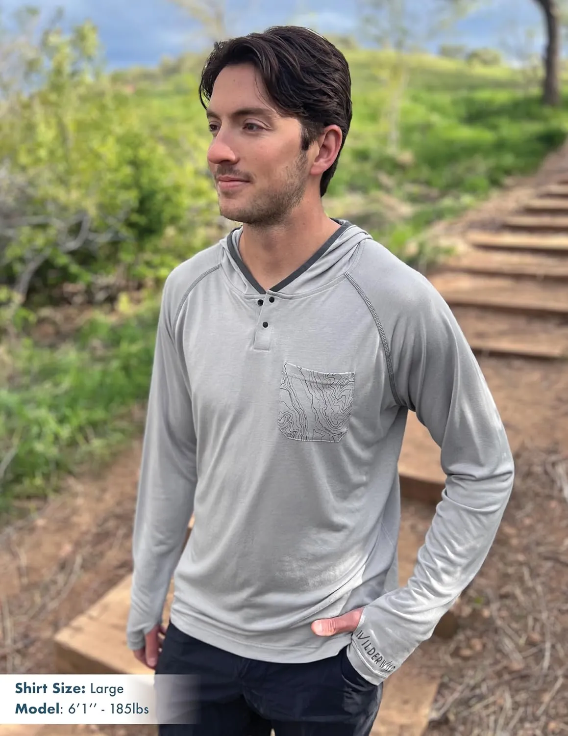 Lightweight Men's Hoodie | Bamboo Rayon Long Sleeve Sun Shirt | MTB Jersey