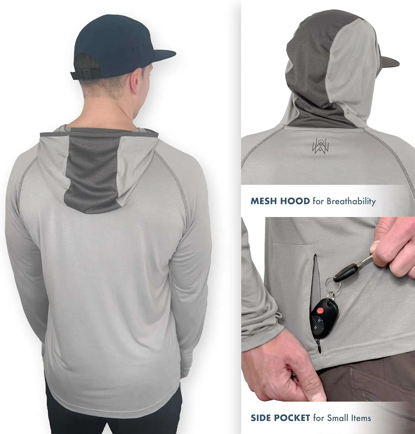 Lightweight Men's Hoodie | Bamboo Rayon Long Sleeve Sun Shirt | MTB Jersey