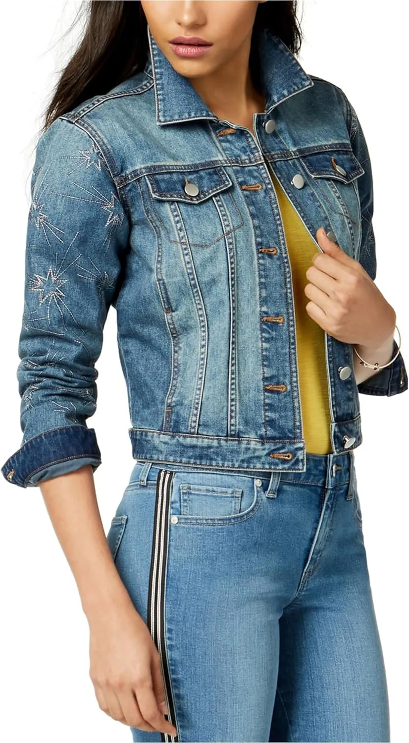 Maison Jules Womens Denim Star Down Jacket